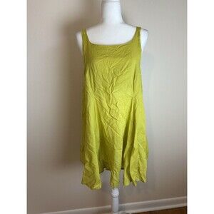 ELM Design 4 M L Green mini dress Lagenlook Flare Tank Sleeveless Minimalist